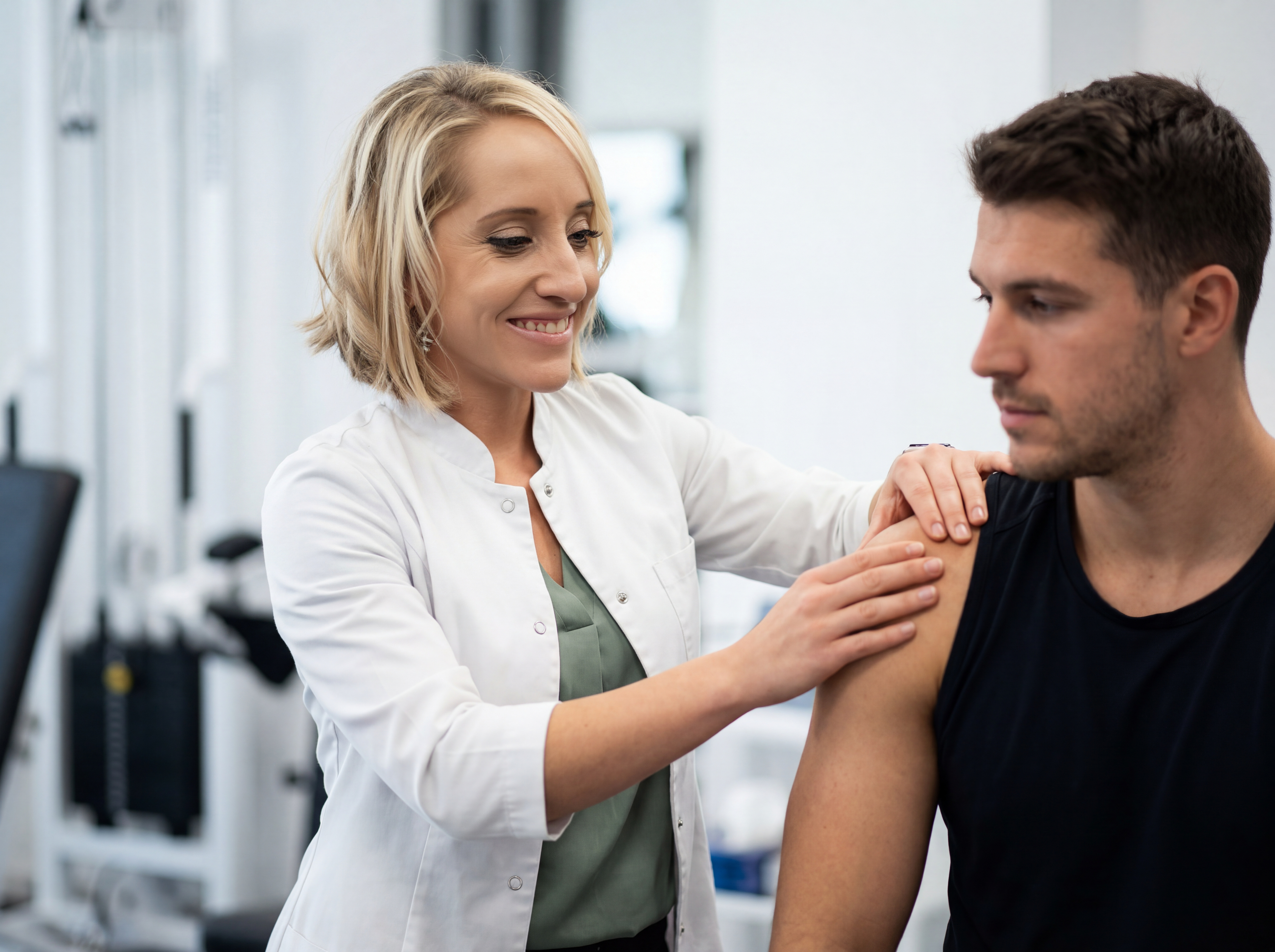 Dr Kate Phillips assessing a sports injury